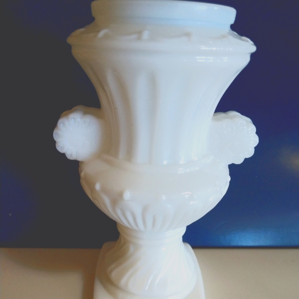 Vintage Avon milk glass vase/urn